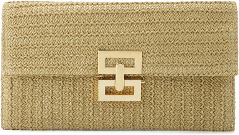 Freie Liebe Straw Clutch Purses for Women Summer Beach Bag Woven Purse Wicker Rattan Envelope Clutch for Wedding...