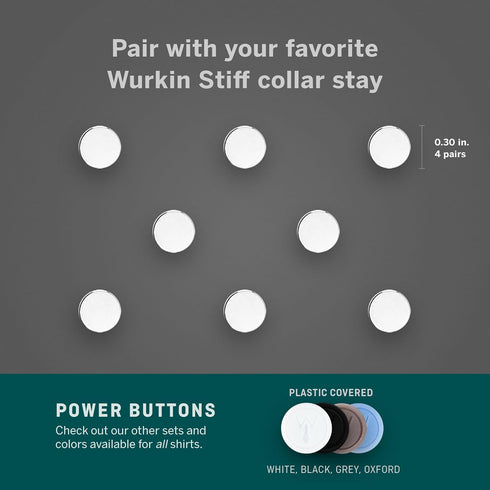 Wuerkin Stiffs Magnetic Power Buttons Pack of 8 | Magnets for Collar Stays in Storage Case | As Seen on Shark Tank...