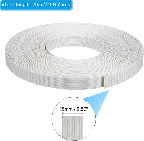 PATIKIL 21.9 Yards x 0.6" Paper Rattan Weaving Cane, 12-Ply Paper Rattan Weave Basket Weaving Supplies for DIY Rattan Woven Making, White...