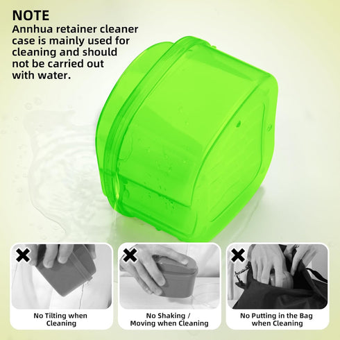 Colorful Plastic Dental Orthodontic Retainer Container Cleaning Case,Denture Bath Box Case Cup Holder Travel, Mouthguard Storage Soaking Case...