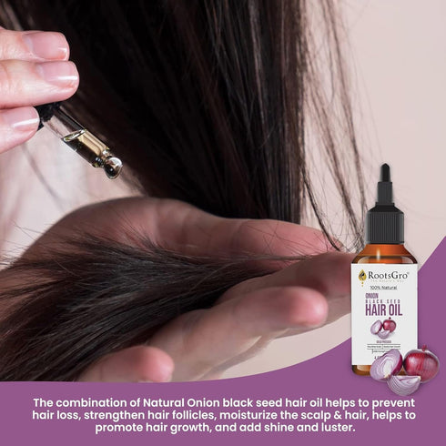 100% Natural Onion Black Seed Oil, Cold Pressed and Blend of More Than 15 Oils - Strengthens and Nourishes Hair Scalp | 4 ounce...