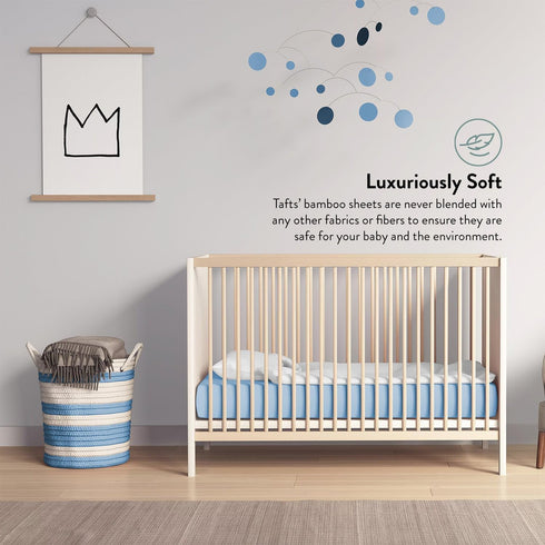 Tafts Crib Sheets, 100% Viscose derived from Bamboo Fitted, Girls, Boys & Unisex, 8 Inch Deep Pocket, Standard Crib & Toddler Mattress, Cooling, S...