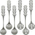 6Pcs Vintage Coffee Spoons 18/10(304) Stainless Steel Sugar Stirring Spoon Retro Royal Style Teaspoon with Slotted Design for Dessert Ice Cream Mi...