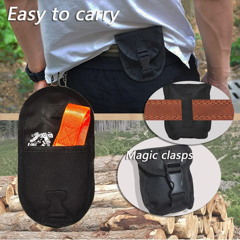 Pocket Chainsaw 25 Inch 65Mn Heavy Duty Fired Steel Pocket Saw 11 Teeth Hand Chainsaw Folding Camping Saw Rope Saw Camp Survival Saw Backpacking G...