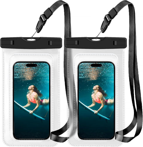 Waterproof Pouch, Large Waterproof Cellphone Dry Bag for iPhone 15 14 13 Pro Max Max LG Samsung Cellphone, IPX8 Waterproof Phone Case Travel Acces...