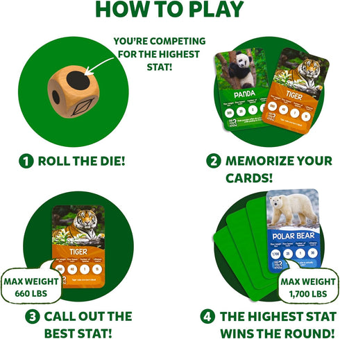 Skillmatics Trump Card Game - Rank Up Animals, Memory Game, Perfect for Boys, Girls, Kids, and Families Who Love Board Games, Travel Friendly, Gif...