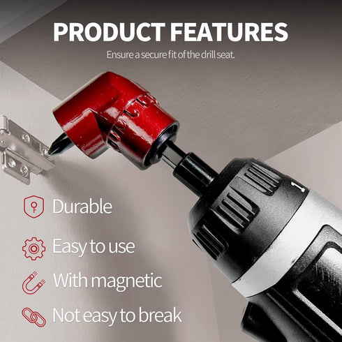 1/4 Inch 105 Degree Right Angle Driver Adapter Hex Shank Power Screwdriver,Quick Change Drive and Magnetic Bit Socket Right Angle Drill Attachment...
