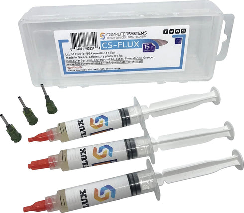 CS-FLUX reballing Low viscosity Halogen-free liquid flux for BGA component rework reflow 15g . Ideal for VGA GPU repairs...