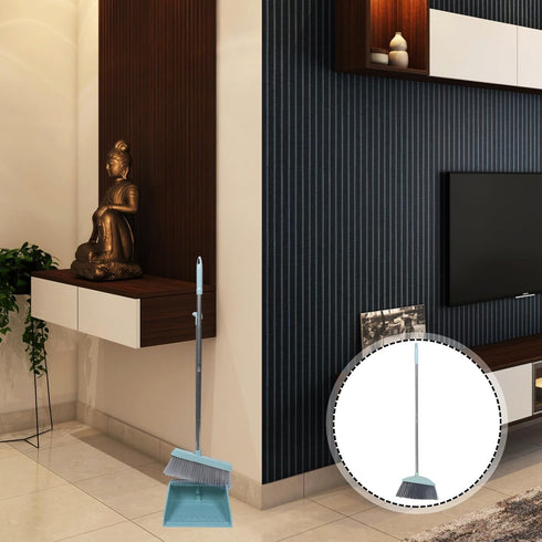 Heavy Duty Broom with Long Handle Commercial Broom Sweeping Brooms Outdoor Indoor Broom for Home Garage Kitchen Office Lobby Lawn...