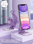 i-Blason Cell Phone Stand for Desk, Cell Phone Holder, Fits All Smart Phones, iPhone 16 15 14 13 Pro Max, Foldable Phone Stand Holder, Purple...