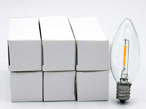 Creative Hobbies 25-Pack LED Replacement Light Bulbs for Electric Candle Lamps, Window Candles, Chandeliers - 7 Watt Equivalent Candelabra, Clear,...