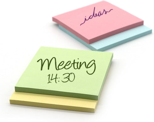 Emraw Sticky Notes Stick It Stickies, Plain Small 3" x 3" Square Pastel Watercolor Removable Self Stick On Note Memo Pad for Office, Home, School ...