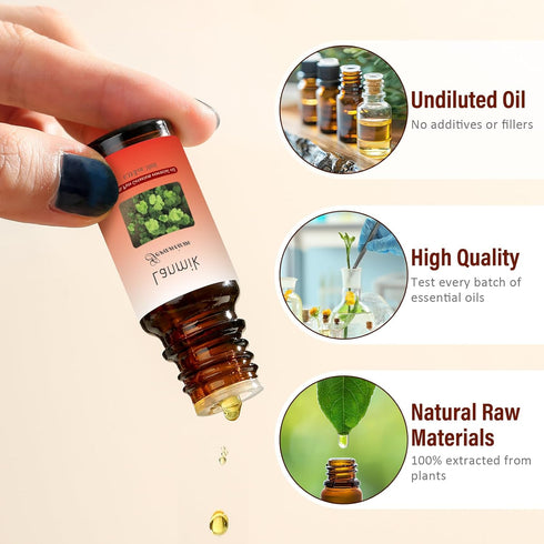 2 Pack 100% Natural Pure Geranium Essential Oils Undiluted Geranium Oils for Aromatherapy Diffuser (0.33 Fl Oz 2 Pack)...