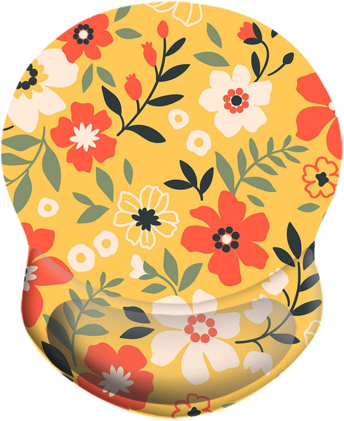 Wrist Support Mouse Pad Non Slip Rubber Base Wrist Rest Mousepad 8.75in X7.5in Small Desktop Notebook Mouse Mat for Home Office Computer Laptop (F...