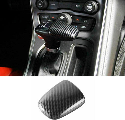 Compatibility with Charger 2015+ Car Center Gear Shift Knob Cover Accessories Black Carbon Fiber Paint......