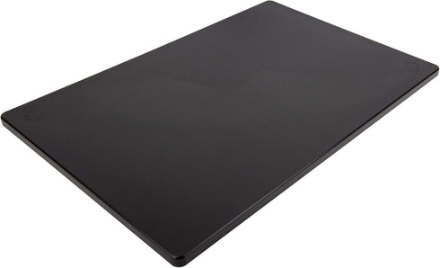 Thirteen Chefs Large 18 x 12 Black Plastic Cutting Board - 1/2" Thick HDPE for Restaurants and Professional Kitchens, NSF...