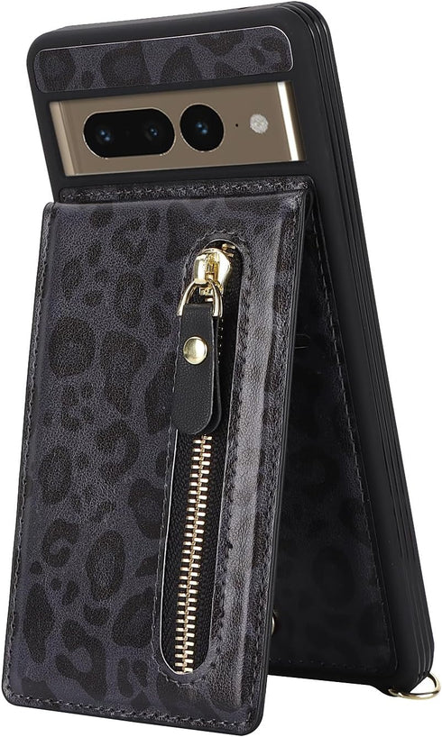 for Google Pixel 7 pro Case with Card Holder for Women,Pixel 7 pro Phone Case Wallet with Strap Credit Card Slots Crossbody with Kickstand Zipper ...