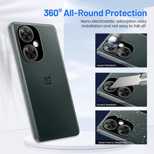 TQLGY 3 Pack Screen Protector for OnePlus Nord N30 5G with 3 Pack Camera Lens Protector, Ultra HD Tempered Glass, 9H Hardness, Anti-Scratch, Bubbl...