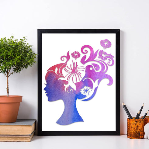 14 Pieces Women Painting Stencil Face Painting Stencil on Canvas Art Stencil Paper Transfers Inspirational Quote Reusable Craft Template Painting ...