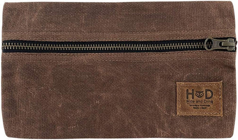 Hide & Drink, All Purpose Utility & Charger Case for MacBook, iPad & Laptop Handmade from Waxed Canvas (Honey Bourbon)...