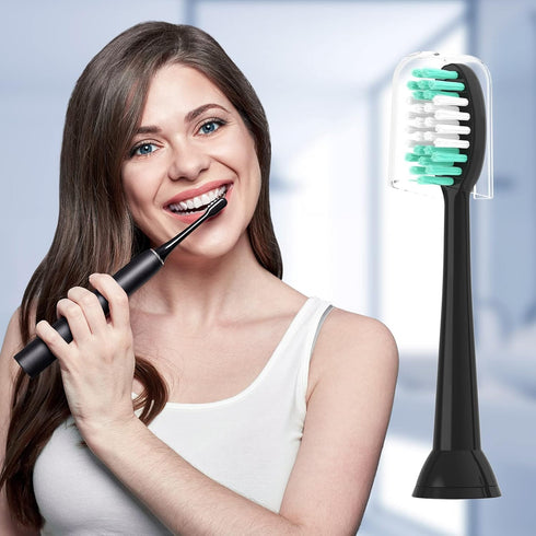 Replacement Toothbrush Heads Compatible with AquaSonic Black Series 10 Pack for Electric Toothbrush Black...