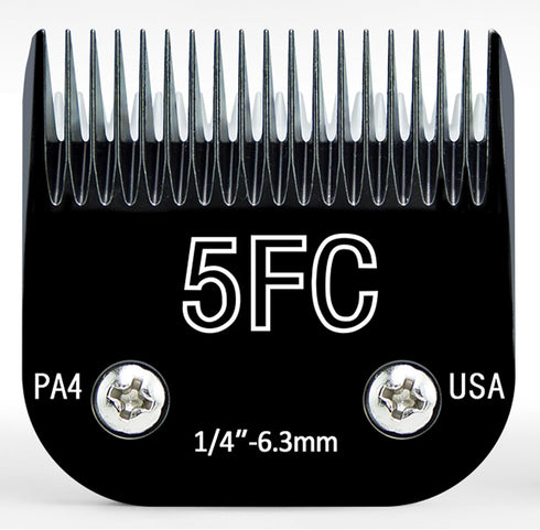 Detachable Steel Pet Dog Clipper Blades,Size-5FC,Compatible with Andis Cut Length 1/4"(6.3mm),Compatible with Oster A5, Wahl KM Series Clippers, M...