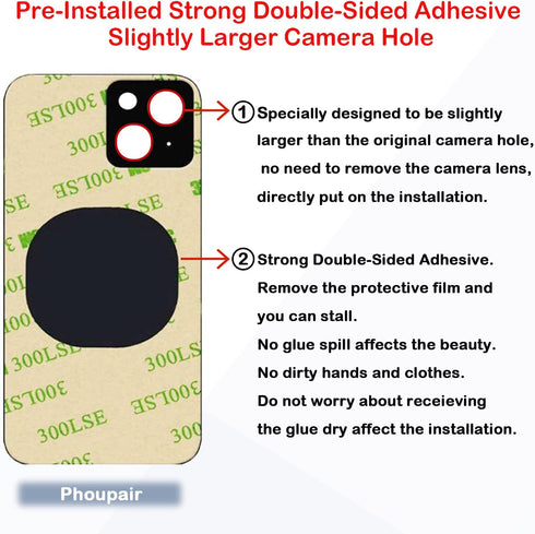 OEM Rear Back Glass Replacement for iPhone 14 6.1 Inches with Professional Repair Tool Kit (Midnight)...