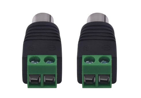 RCA to AV Screw Terminal Connector, RCA Cable Audio Adapter,Phono RCA Female Jack Solderless Converter Audio/Video Connector Speaker Wire to RCA A...