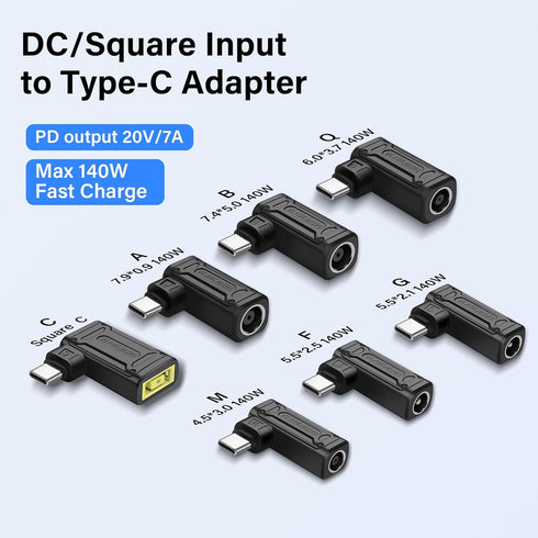 SinLoon PD 140W DC5521 to Type C Power Charging Adapter DC 5.5mm x 2.1mm Female Input to USB C Male Connector with PD Automatic Identification Chi...