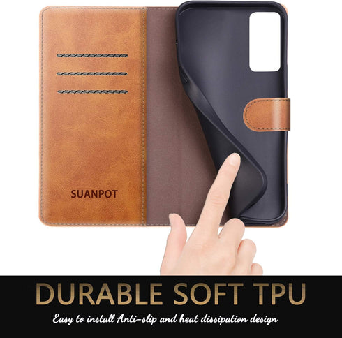 SUANPOT for Samsung Galaxy S20 FE Leather Wallet case with RFID Blocking Credit Card Holder, Flip Folio Book PU Cell Phone Cover for S20FE 5G Shoc...