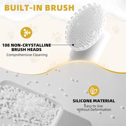 Pet Bowl Cleaner with Brush - Plant-Based Formulated for Dogs and Cats, Effectively Cleaning Ways for Pet Food or Water Bowl, Fragrance-Free...