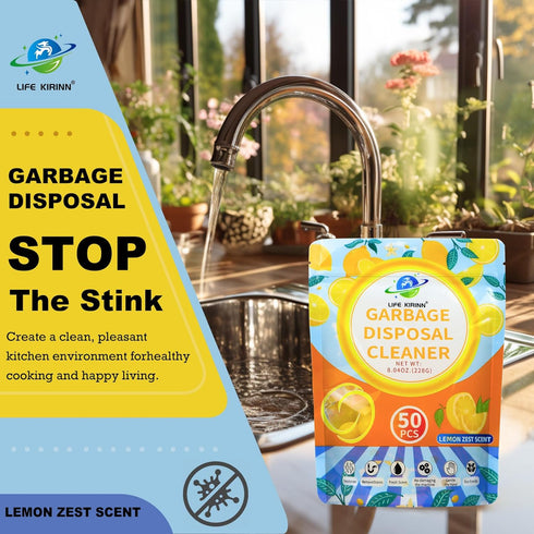 Garbage Disposer Freshener,Sink Disposal Odor Eliminator,50 Count Lemon Scented Deodorizer Drops,Kitchen Sink Freshener Pods...