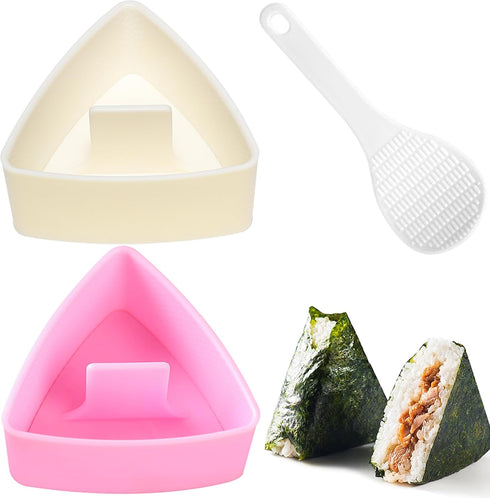 Onigiri Mold Triangle, 2 Pack Rice Ball Mold Sushi Makers, Japanese Rice Cooker for Kids Bento...