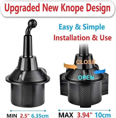 Short Cup Phone Holder for Car, Universal Ultra Stable Car Cup Holder Phone Mount Compatible with iPhone 15 Pro Max /14/13/S23 Ultra /S22 /Plus et...