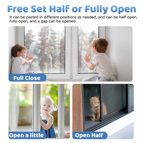 Sliding Door Lock for Kids Safety: 4 Pack Window Locks Child Proof Slide Glass Door Locks, Baby Proofing Closet Cabinet Patio Security Bar, No Dri...