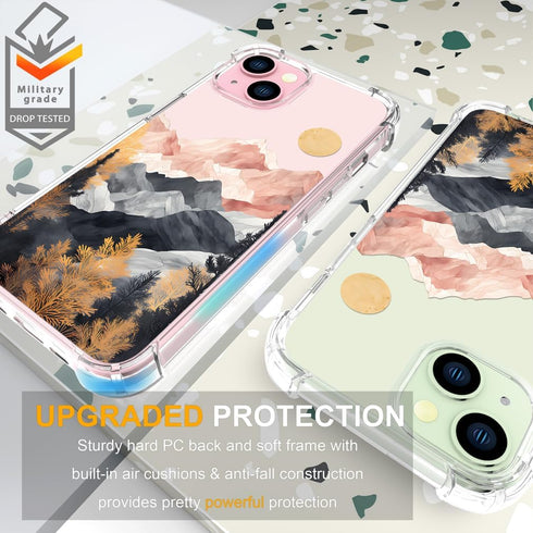 Compatible with Iphone 15 Case Flower Floral for Women Girls Girly Cute Designer Phone Case Clear with Design, Compatible with Iphone 15 Case Tran...