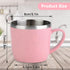 220ml Pink Coffee Cup, Stainless Steel Insulated Pot Coffee Mug with Handle for Water Coffee Juice Milk, Home, School, Outdoor(Pink)...