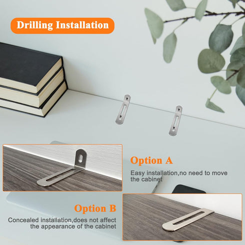 Adhesive Furniture Wall Anchors (10 Pairs), Vinkqiado Anti Tip Furniture Straps Kit for Baby Proofing, Secure Bookcase Dresser Shelf Cabinet to Wa...
