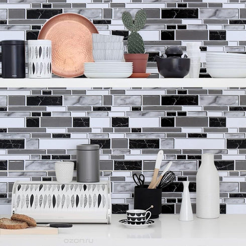 Livebor Peel and Stick Backsplash Wallpaper Kitchen Backsplash Wallpaper 11.8inch x 196.8inch Tile Contact Paper Kitchen Peel and Stick Countertop...