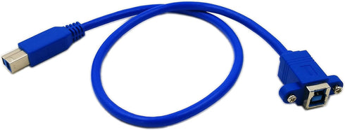 zdyCGTime 20" Panel Mount USB 3.0 B Female to USB B Male Extension Cable with Screws(Blue)...