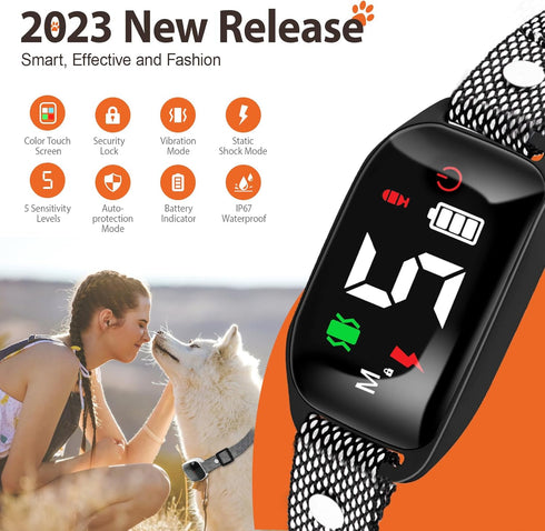 Dog Bark Collar, Rechargeable Bark Collar for Large Dog with 5 Adjustable Sensitivity, Smart Anti Bark Collar with Beep Vibration Shock for Medium...