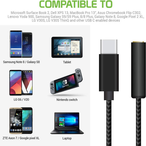 Cellet 3.5mm Stereo Audio Aux Cable for Stereo, iPods, MP3, USB-C Adapter to Audio Aux 3.5mm Audio Player (USB-C to Audio Adapter)...