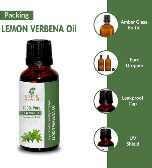 Lemon Verbena Oil 15 ML (0.51 Fl.OZ) | 100% Pure Natural Undiluted Uncut Therapeutic Grade Lippia Citriodora Syn Aloysia Triphylla Essential Oil...