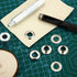 Grommet Eyelets Tool Kit, Grommet Setting Tool and 100 Sets Grommets Eyelets with Storage Box (3/8 Inch Inside Diameter)...