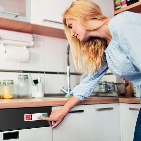 Cimkiz Dishwasher Magnet Clean Dirty Sign Shutter Only Changes When You Push It Non-Scratching Strong Magnet or 3M Adhesive Options Indicator Tells Whether Dishes Are Clean or Dirty (Silver)