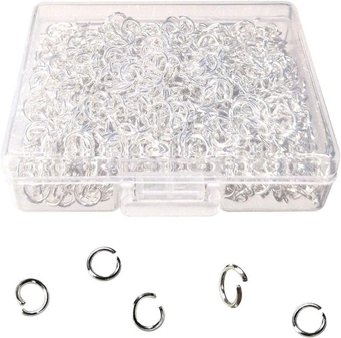 1000 Pcs Silver Plated Jump Rings Split Rings Circle Clasp Connecting Rings Jewelry, Chainmaille Rings Charm Ring Clasp Connector Rings Charm Loop...