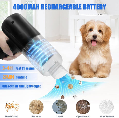 Mini Car Vacuum Cleaner, Handheld Vacuum Cordless, 2 in 1 Rechargeable Vacuum Cleaner & Air Duster, Wireless Car Vacuum with Powerful Suction for ...