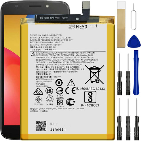 for E5 Plus XT1924-7 (T-Mobile) Replacement Battery, Compatible with XT1924-4,E5 Supra XT1924-6,for SNN5989A Battery with Adhesive Tape Tool Repai...