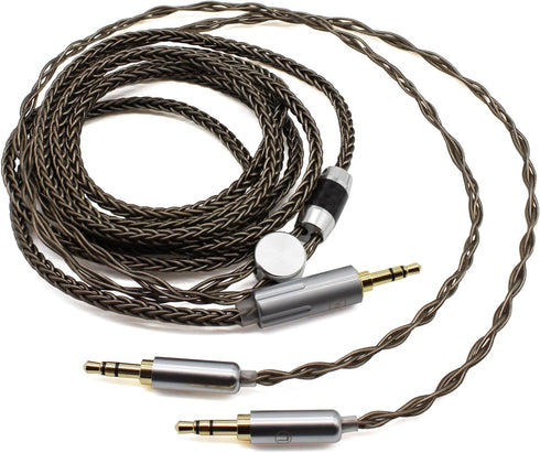 Youkamoo 8 Core Braided Silver Plated Replacement Cable Compatible for Hifiman HE4XX, HE-400i Headphones, 3.5mm to Dual 3.5mm Male 1.8m 6ft...