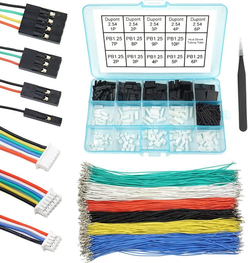 PB1.25 to Dupont 2.54mm Connectors and Cables Kit Compatible with Molex PicoBlade 1.25mm Pitch Connectors 20cm Wires...